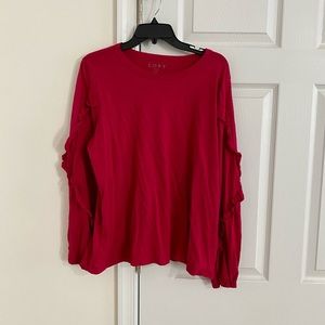 Pink Loft Long Ruffles Sleeve Shirt Size XXL